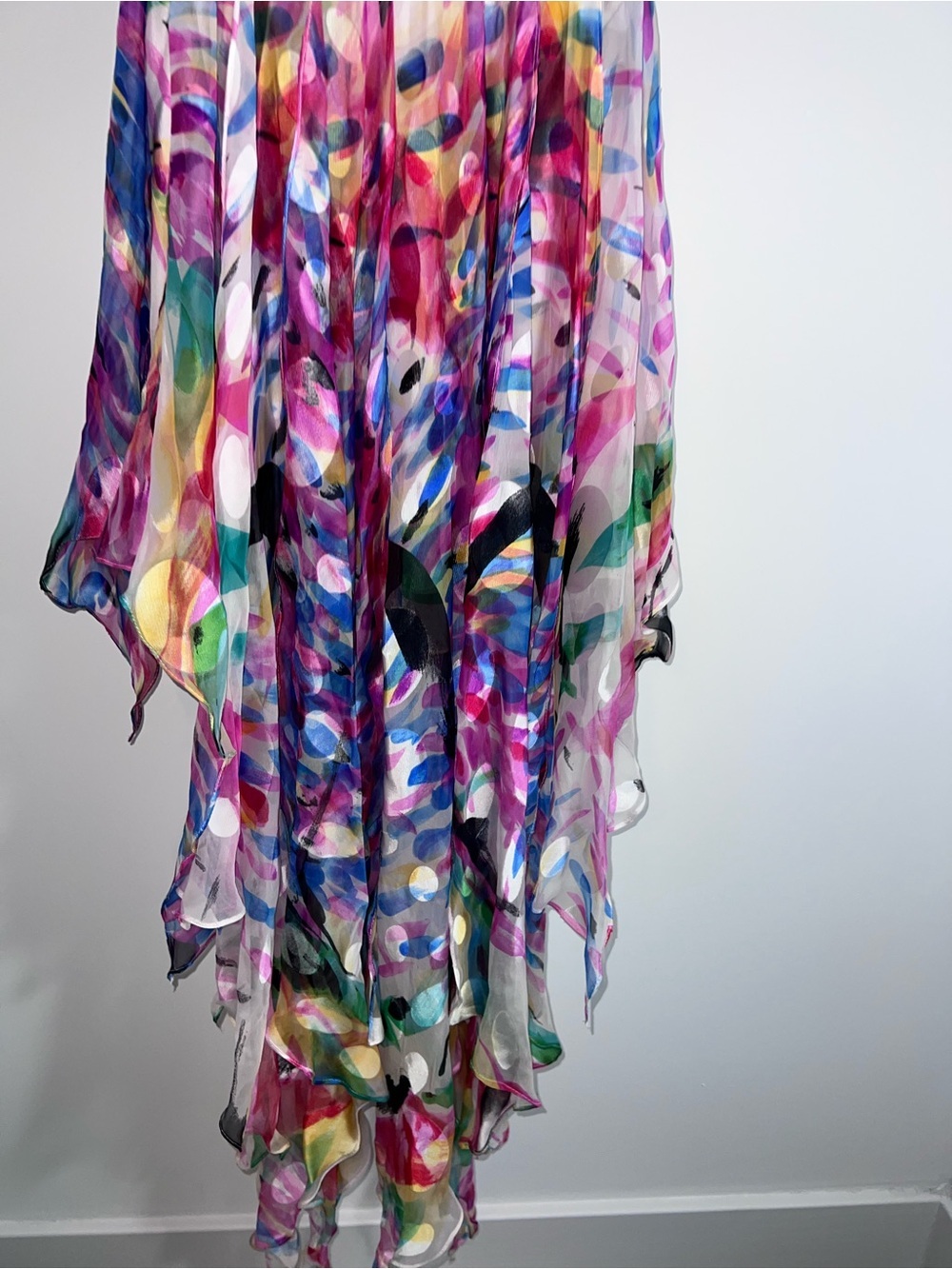 Vintage Lafemme colorful fairy ruffles silk dress size 2 - Picture 14 of 14